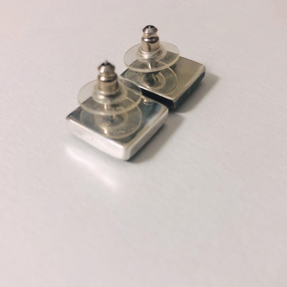 Turquoise Sterling Silver Square Earrings - Picture 6 of 9